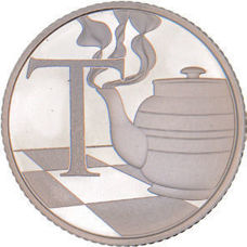 T - Tea. 2018 10 Pence Silver Proof In Acrylic Block