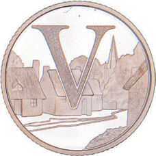 V - Villages. 2018 10 Pence Silver Proof In Acrylic Block
