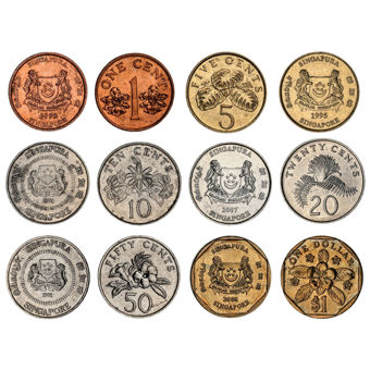 Singapore Set of Six Coins