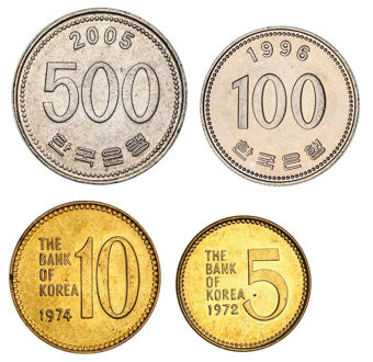 South Korea Four Coins Set_rev