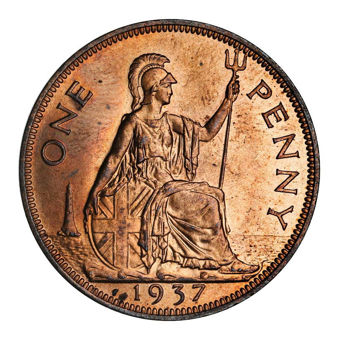 George VI Penny 1937 Brilliant Uncirculated_rev