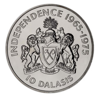 Gambia, 10 Dalasis 1975, Anniv. of Independence_rev