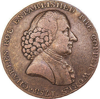 Charles Roe Halfpenny Token Fine_obv