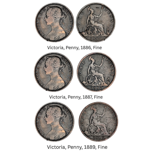 Victorian Bun Head Pennies from Head pennies, 1886-1889_main