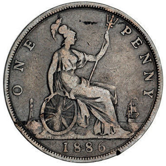 Victorian Bun Head Pennies from Head pennies, 1886-1889_rev