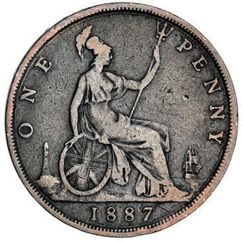 Victorian Bun Head Pennies from Head pennies, 1886-1889_rev_87