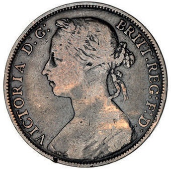Victorian Bun Head Pennies from Head pennies, 1886-1889_obv_89