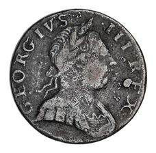 George III Early Halfpenny VG_obv