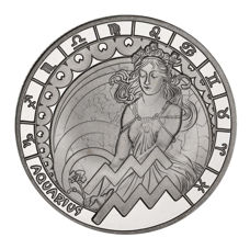 Cameroun, 100 Francs 2020, Aquarius Zodiac Silvered Proof