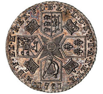 George III, Shilling 1787, Almost Uncirculated_rev
