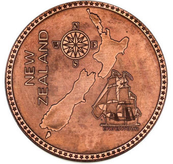 New Zealand Gothic Map Copper Piedfort_rev