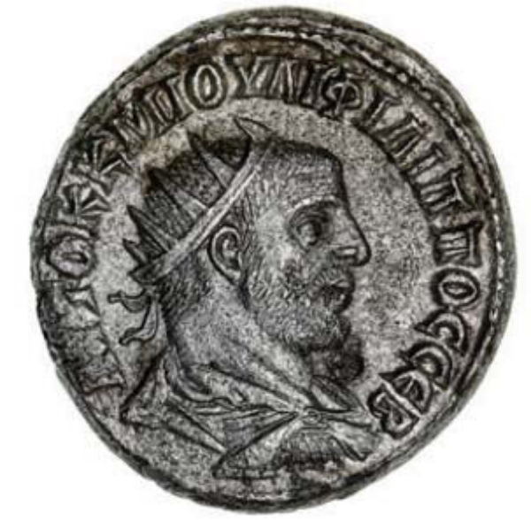 Philip I Billon Tetradrachm. About Extremely Fine_obv