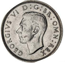 George VI, English Shilling, 1945, Uncirculated_obv