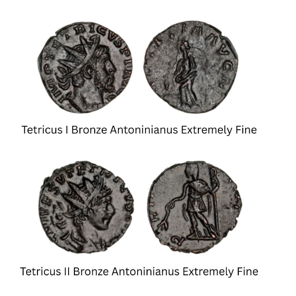 Tetricus I and II 271-274 A.D Father and son, last Emperors of  the Galli