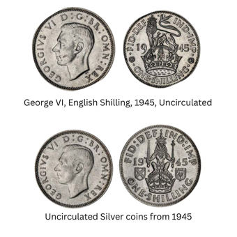 Uncirculated Silver coins from 1945