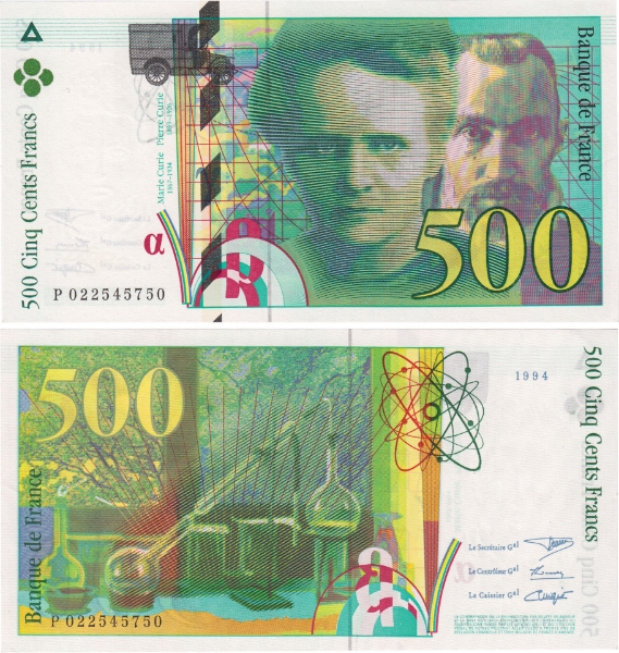 France 500 Francs 1994 P160a Unc