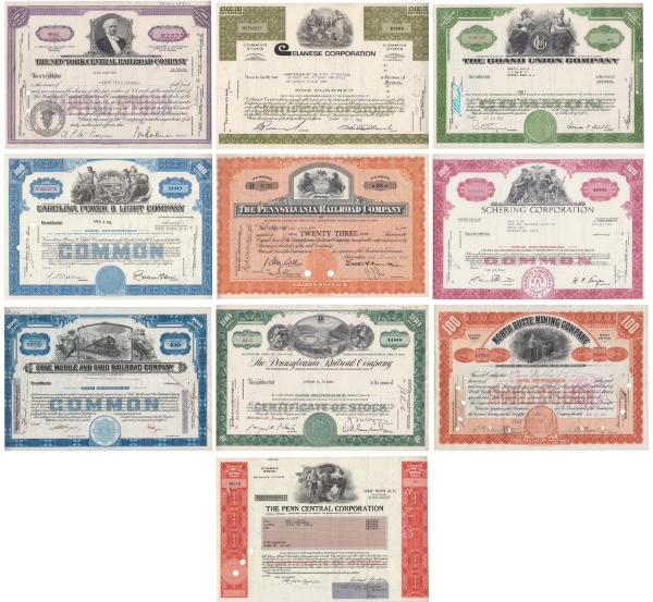 USA Share Certificates SPECIAL 10 Different