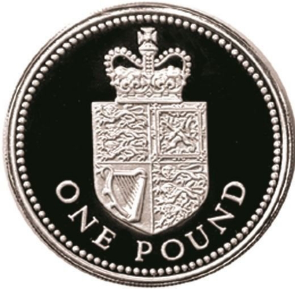Elizabeth II, £1 (Crowned Royal Shield of Arms) 1988 Silver Proof Piedfort