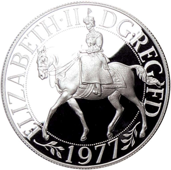 1977 Silver Proof Crown In Original Case_obv