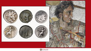 Picture of Greek coins Honouring Alexander the Great (former military commander)