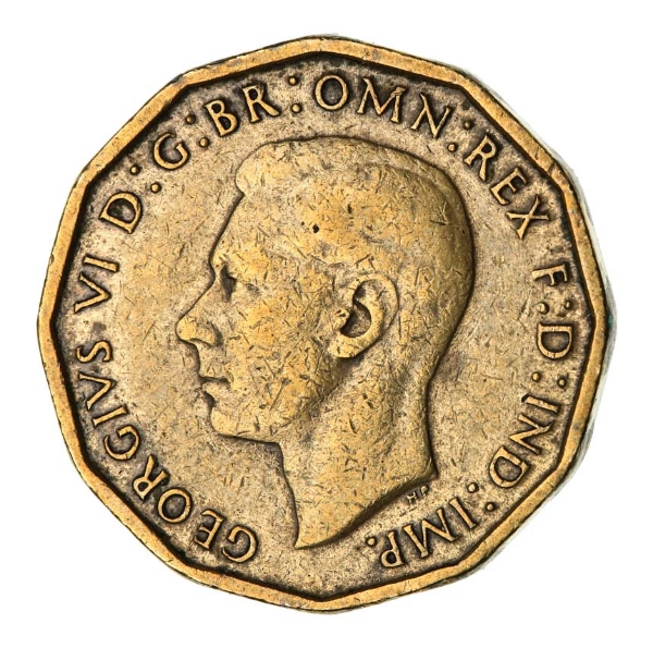 George VI, Brass Threepence, 1946, Fine, Scarce