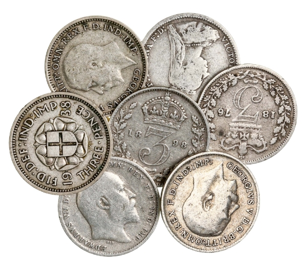 Silver Threepence Type Set