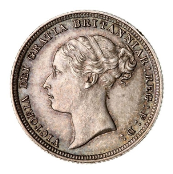 Victoria, Sixpence, 1887, Young Head, Extremely Fine.