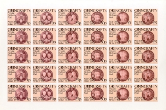 Coincraft Postal Strike Collection 10 Sheets & 4 Covers