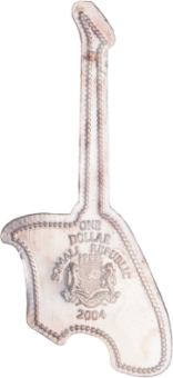 Somali Republic One Dollar Guitar Coins_Yellow Guitar_rev