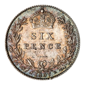 Victoria, Sixpence, 1897, Uncirculated_rev