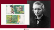 Picture of French Francs dedicated to Marie Curie (former physicist and chemist)