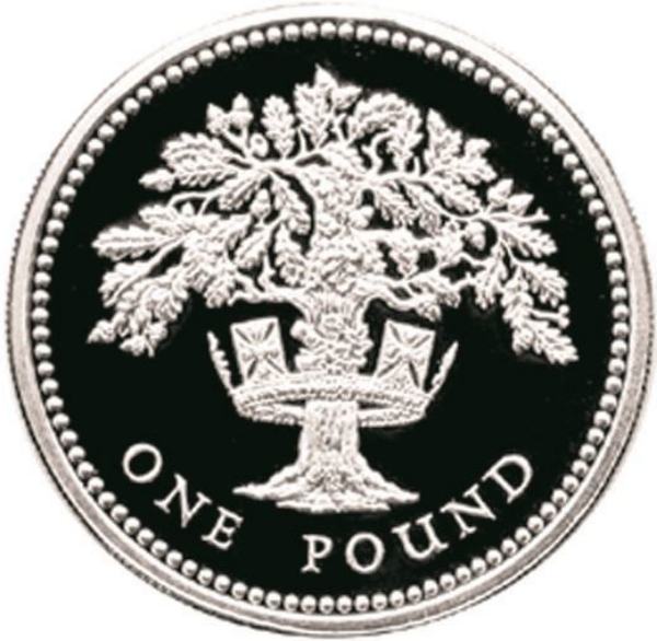 Picture of Elizabeth II, £1 (English Pound) 1987 Silver Proof Piedfort - in capsule