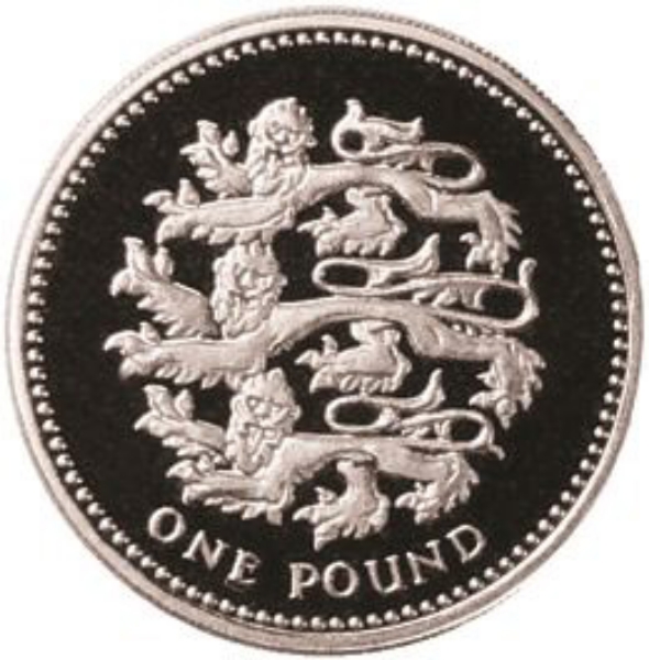 Picture of Elizabeth II, £1 (English Pound) 1997 Silver Proof Piedfort