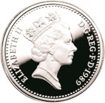 Elizabeth II, £1 (Scottish Pound) 1989 Silver Piedfort Pound_obv