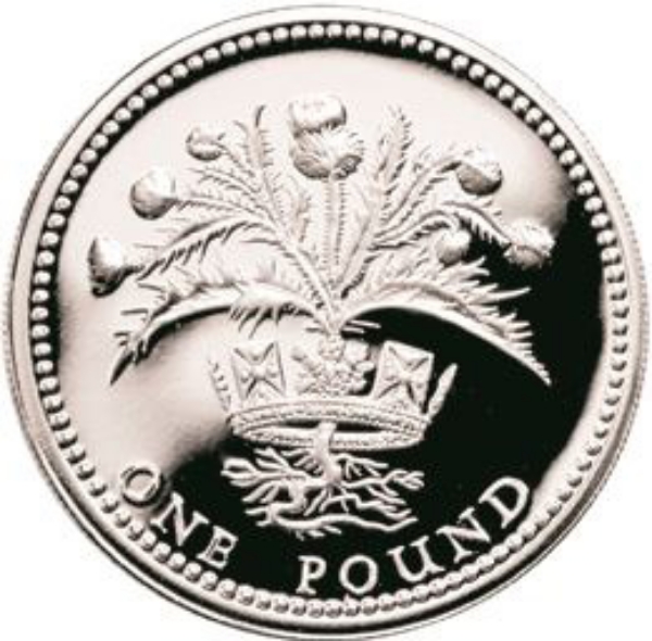 Elizabeth II, £1 (Scottish Pound) 1989 Silver Piedfort Pound_rev