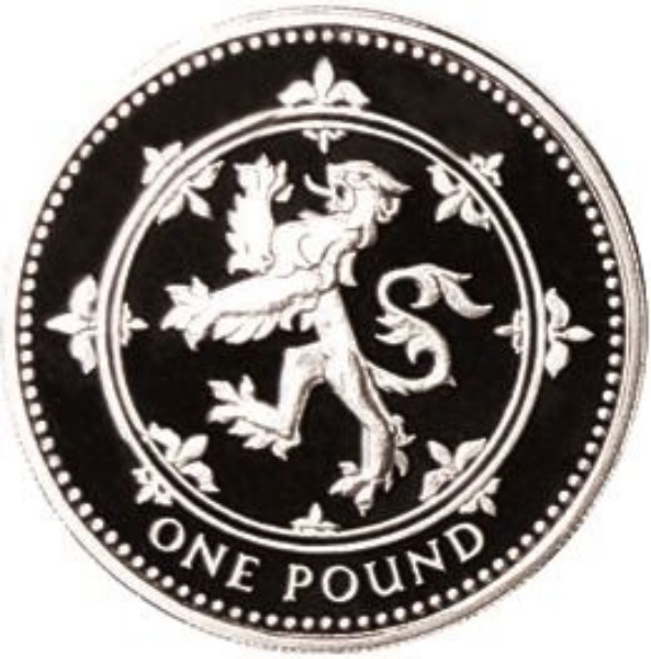 Elizabeth II, £1 (Scottish Pound) 1994 Silver Proof Piedfort_rev
