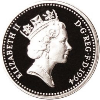 Elizabeth II, £1 (Scottish Pound) 1994 Silver Proof Piedfort_obv