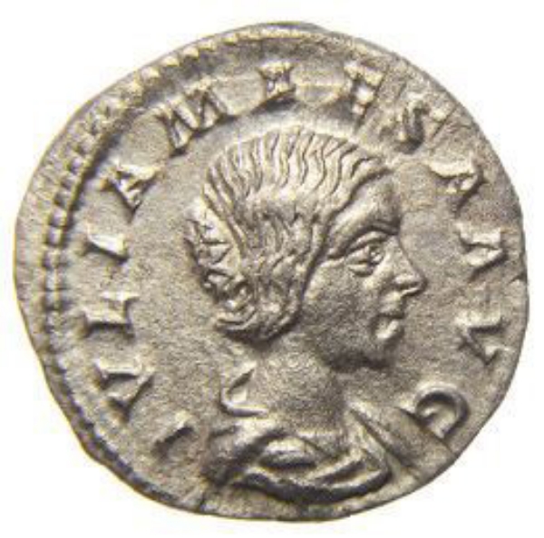 Picture of Julia Maesa, wife of Septimius Severus. Silver Denarius