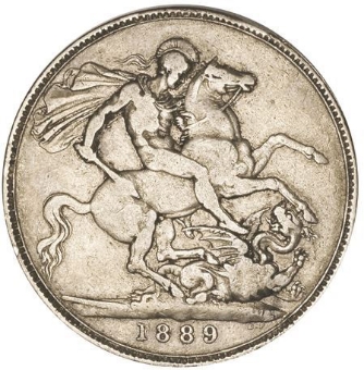 Victoria, Crown (Jubilee Head) 1889 Very Good/Fine_rev