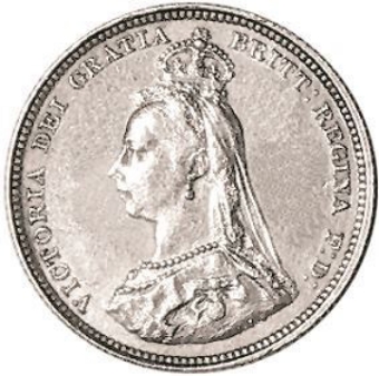 Victoria, Shilling (Jubilee Head) 1887 Fine_obv