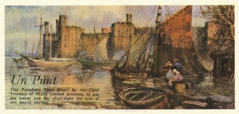 Wales, Black Sheep Bank, 1 Punt, Caernarvon Castle, UNC_rev