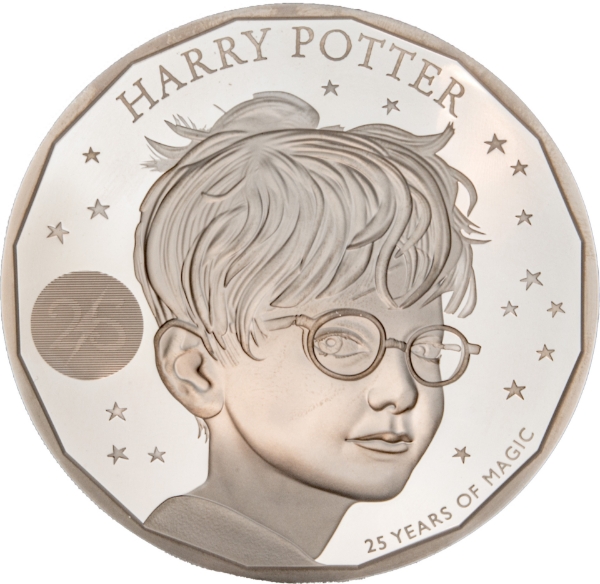 Harry Potter '25 Years Of Magic', £10 2022, 5 Ounce Silver Proof. Mintage 299_obv