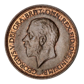 George V Halfpenny 1936 Uncirculated_obv
