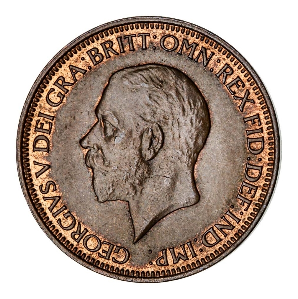 George V Halfpenny 1936 Uncirculated_obv