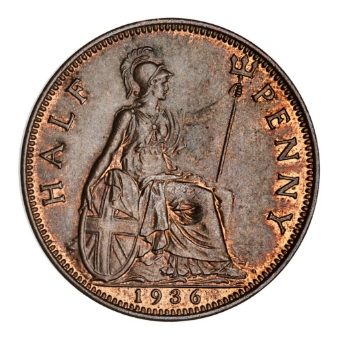 George V Halfpenny 1936 Uncirculated_rev