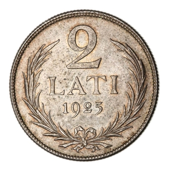 Latvia 2 Lati 1925 Choice Uncirculated_rev