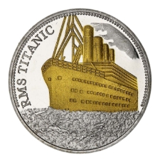 Titanic Medal Gold & Silver Slightly Smaller