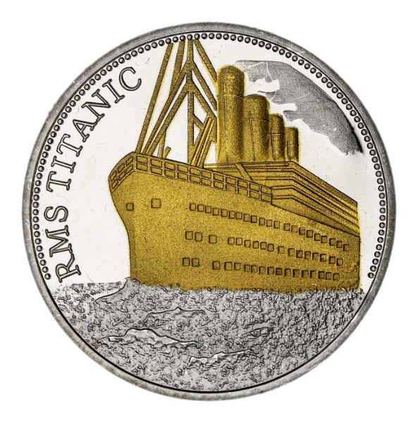 Titanic Medal Gold & Silver Slightly Smaller