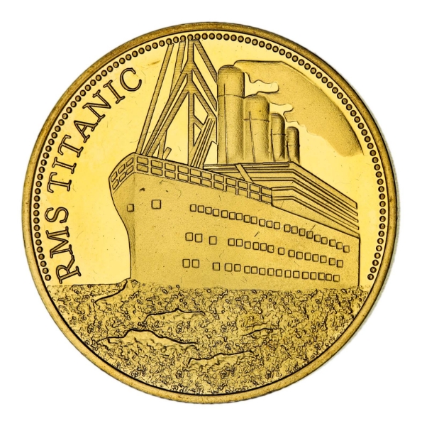 Titanic Medal Gold Map Of Voyage