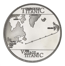 Titanic Medal Silver Map of voyage
